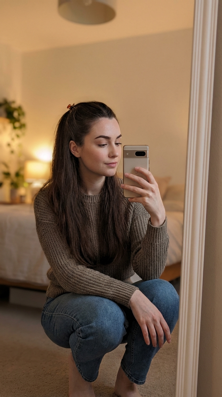 Mirror Selfie with Face Preservation