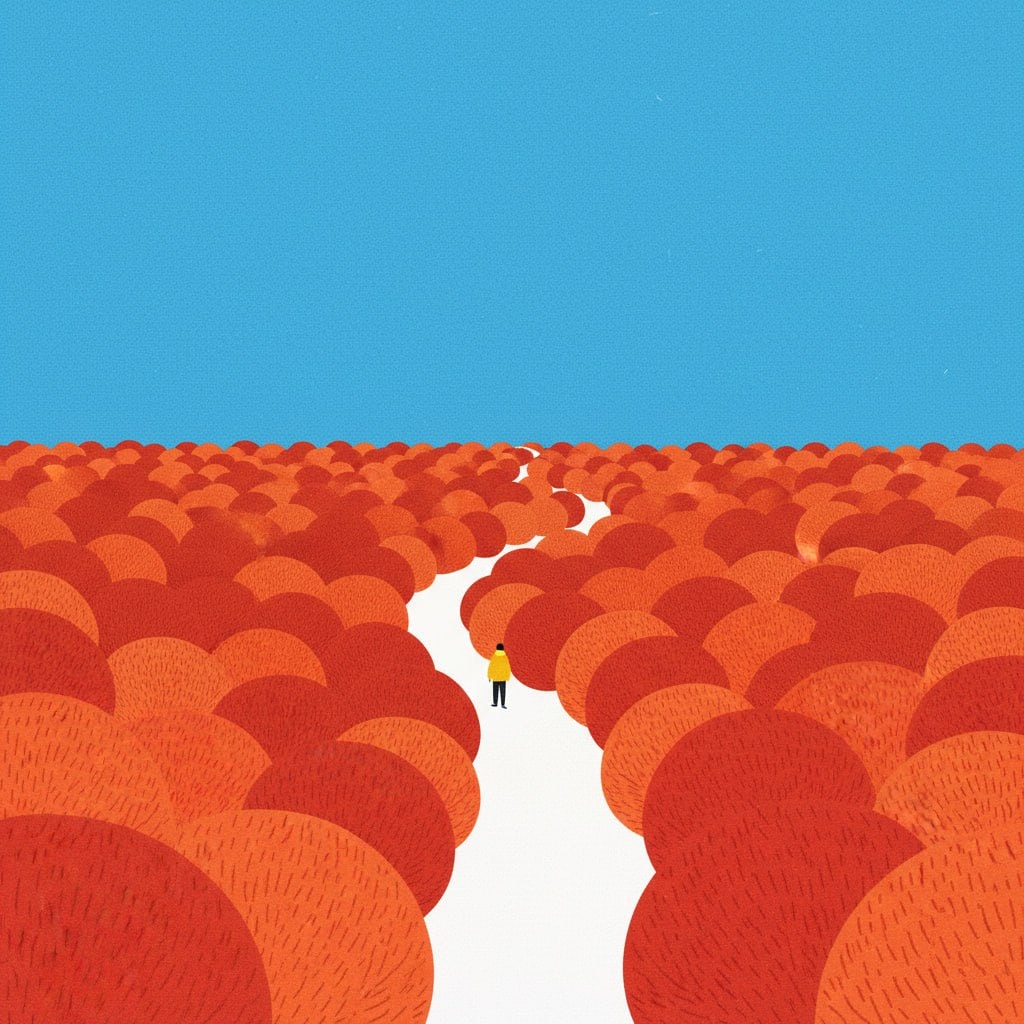 Minimalist Landscape Illustration by Ryo Takemasa